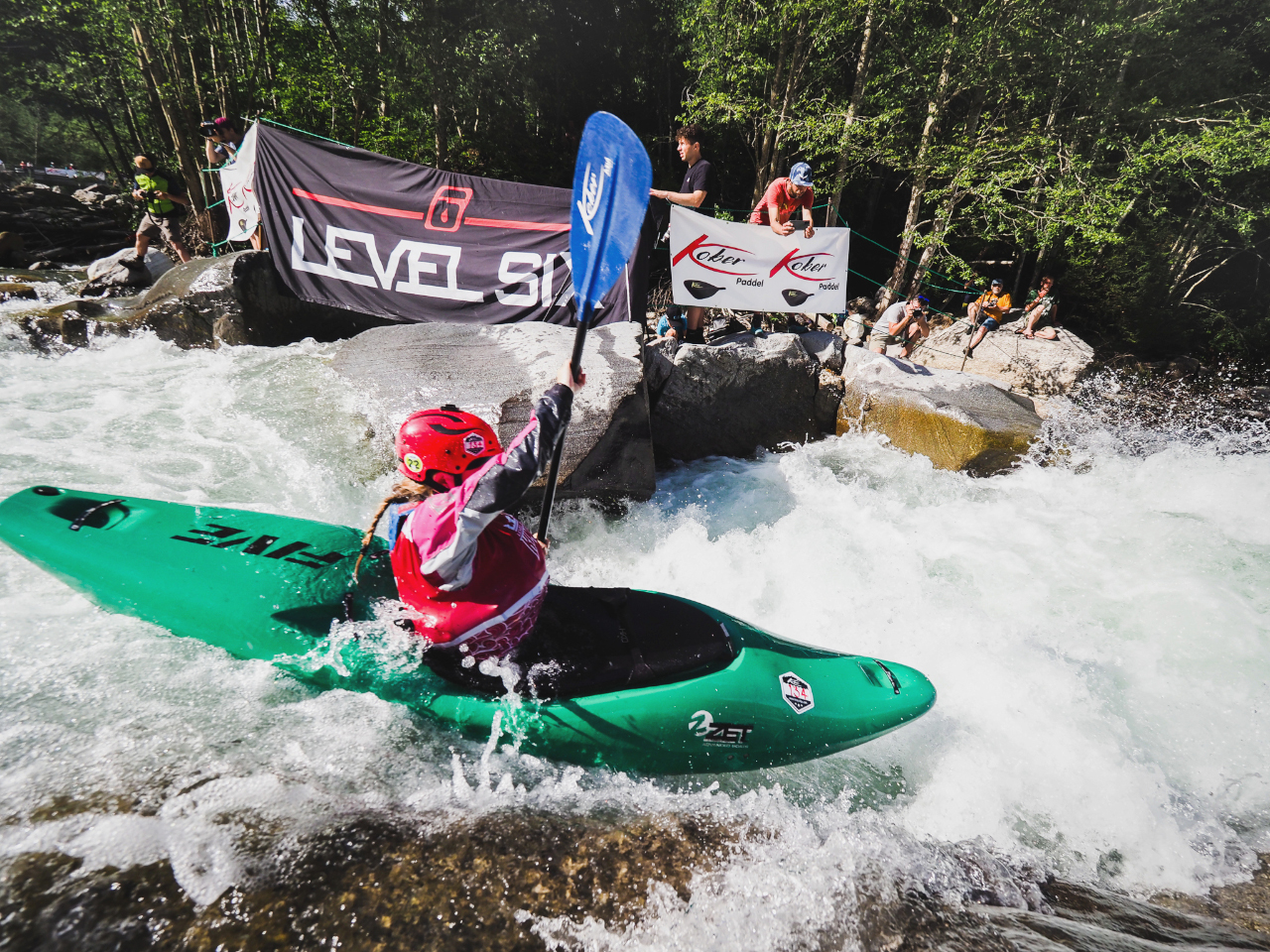 King of the Alps extreme kayak championships finals.