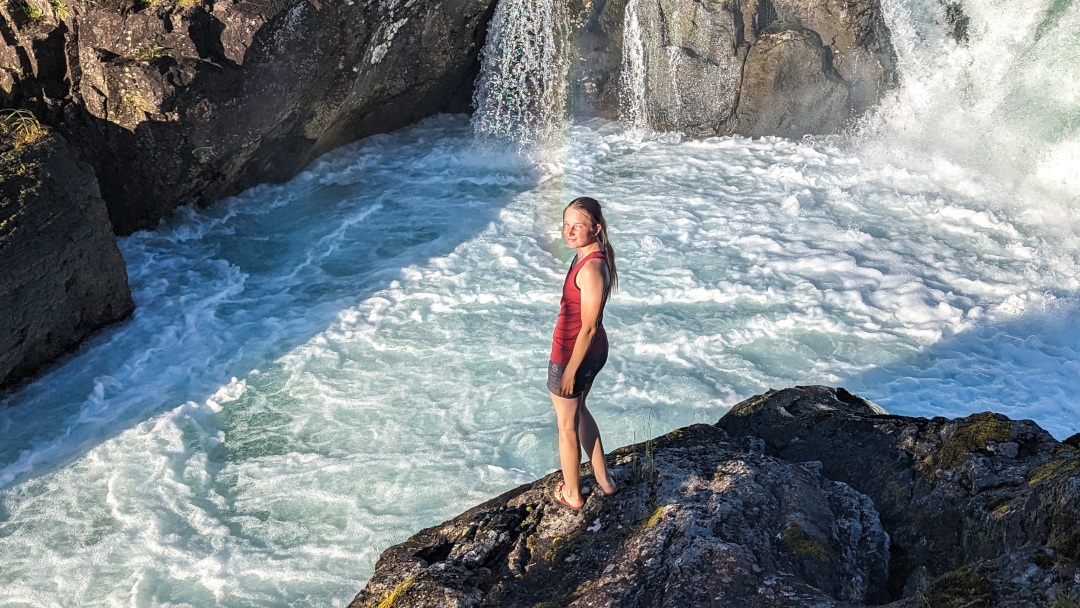 Scouting the Bygdelva rapids, Norway.