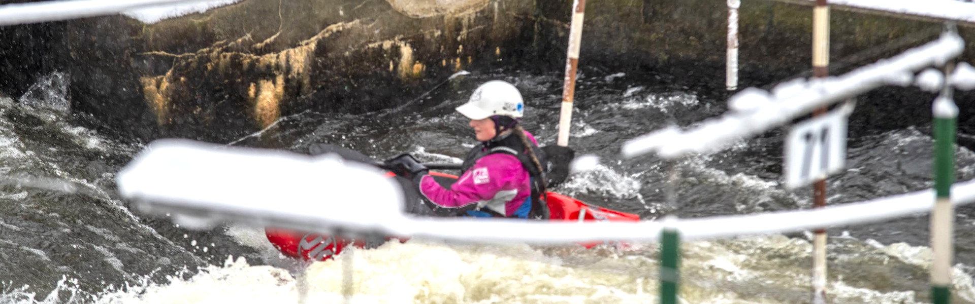 Freestyle kayak in winter.