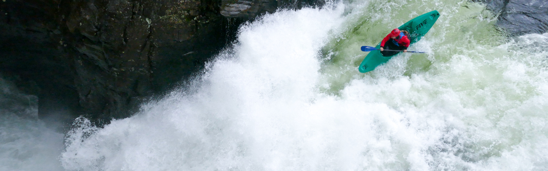 Money drop waterfall kayaking, Norway.