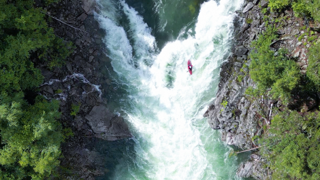 High water Sjoa Amot whiteater kayaking, Norway.