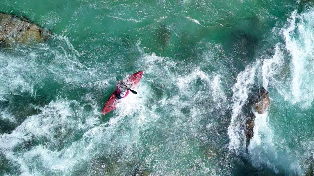 Soca river whitewater kayaking, Slovenia.