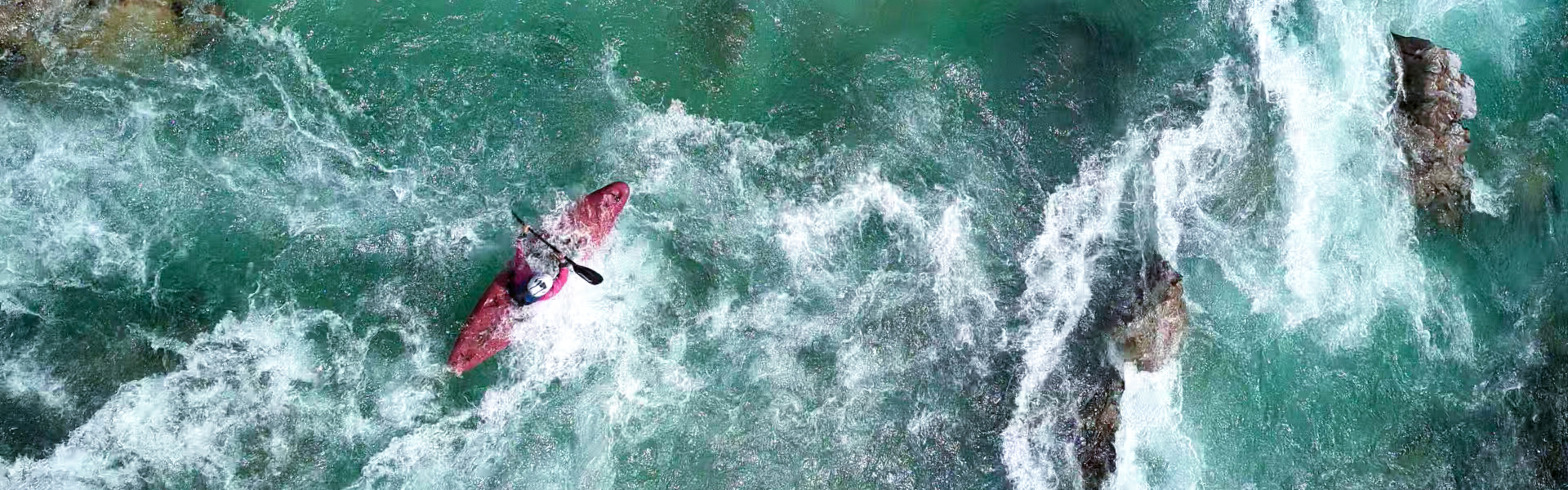 Soca river whitewater kayaking, Slovenia.